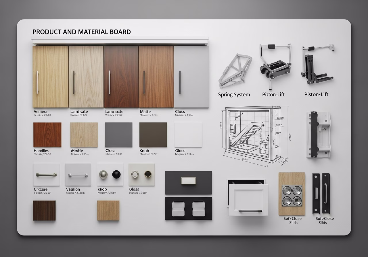 Brand and material comparison for built-in Murphy bed design