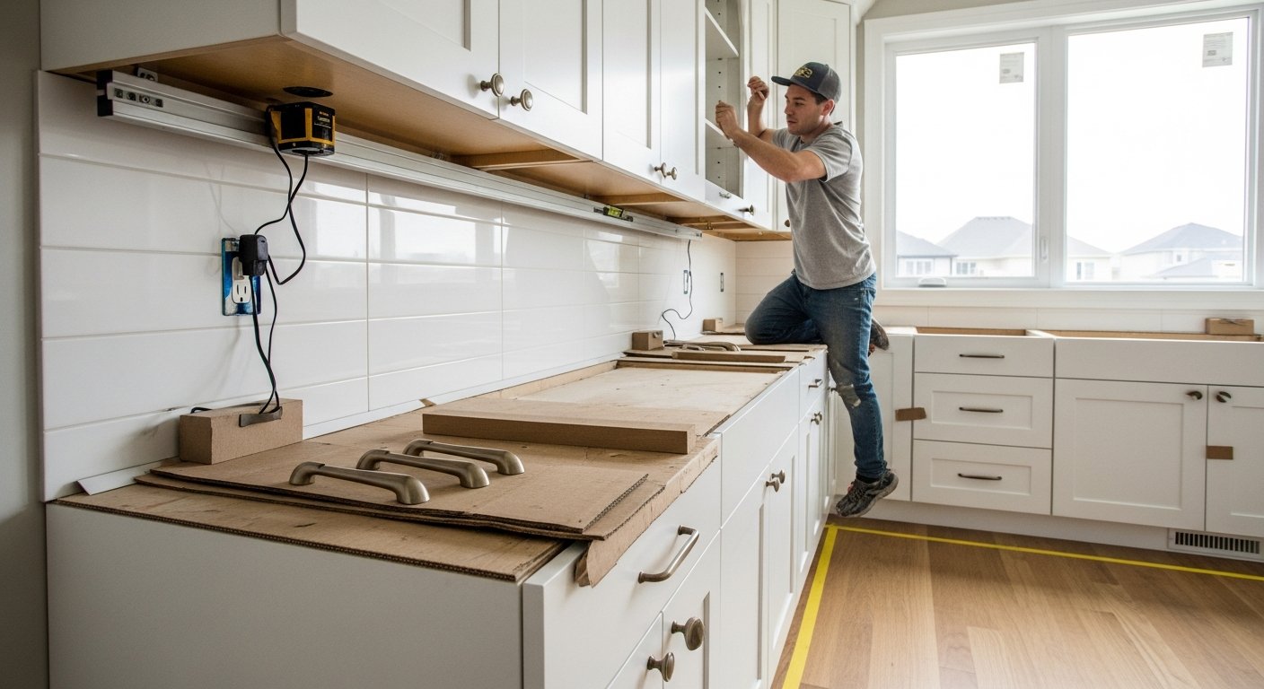 Recent Aurora-area cabinet installation & refacing project — professional finish detail