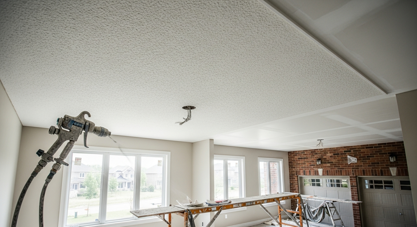 Close-up of professional california ceiling work delivered in Milton
