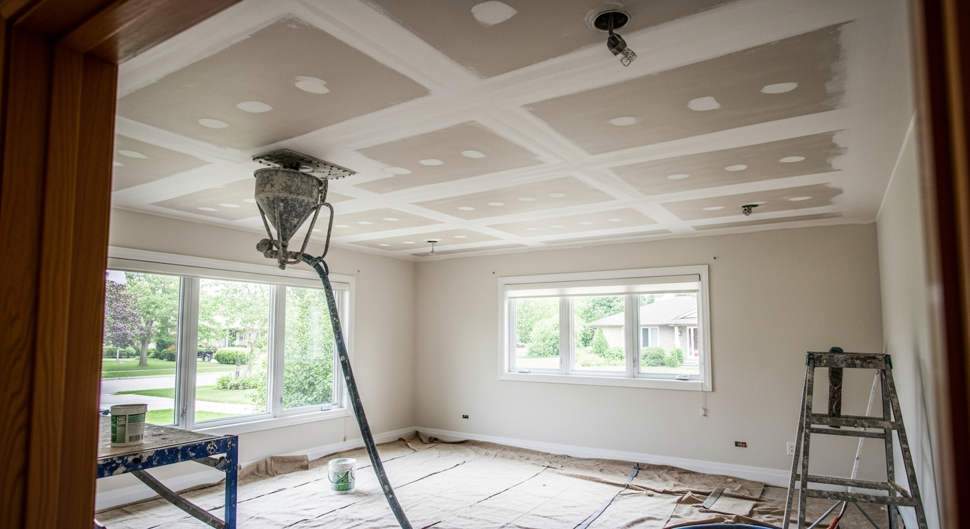Editorial detail of a Mississauga california ceiling install — visible quality finish