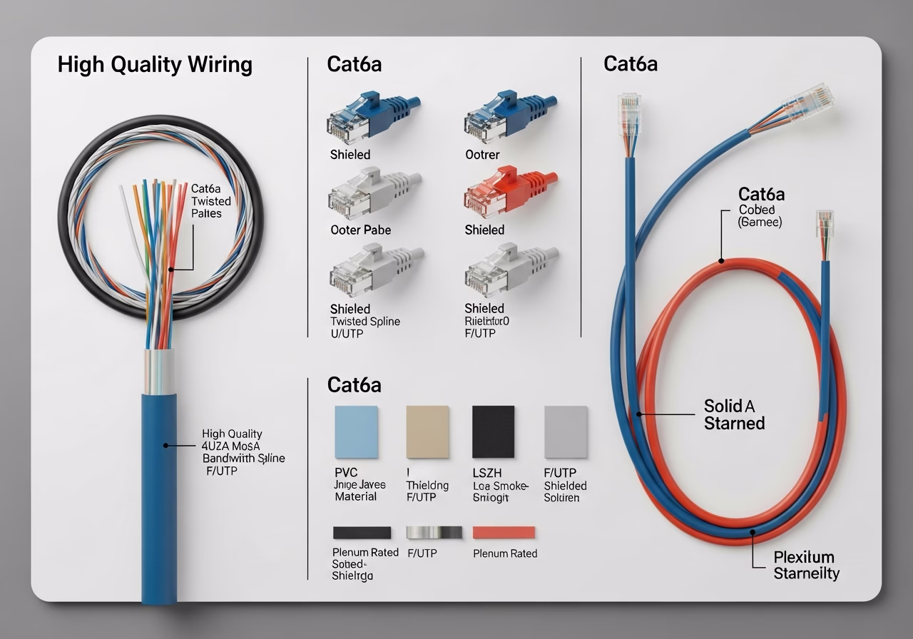 Brand and material comparison for Cat6a ethernet wiring