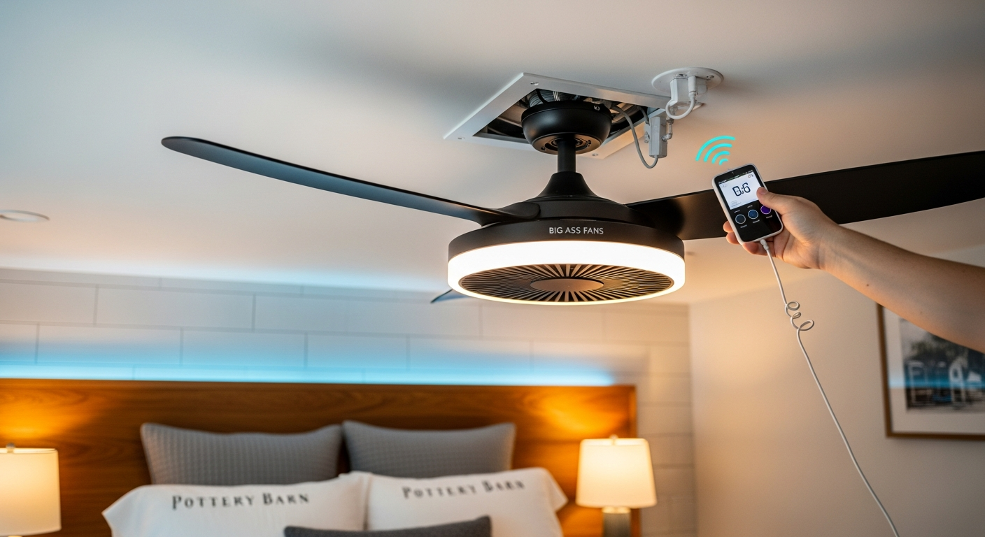 Recently completed ceiling fan installation renovation in a Georgetown home