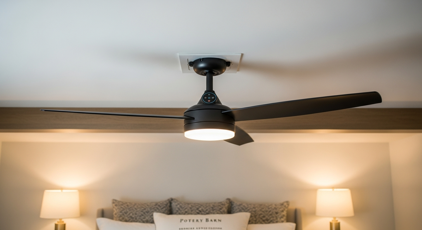 On-site ceiling fan installation install detail at a Georgina property
