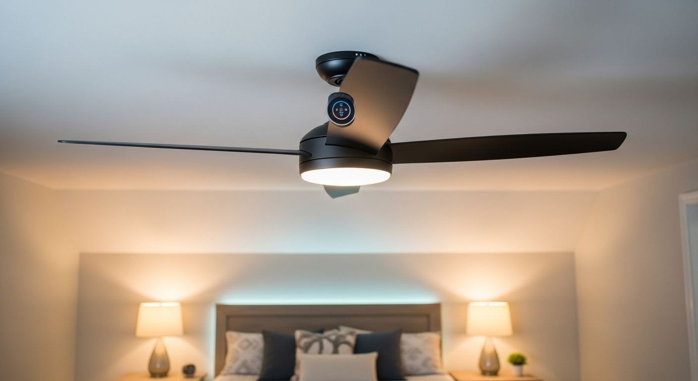 Close-up of professional ceiling fan installation work delivered in Newmarket