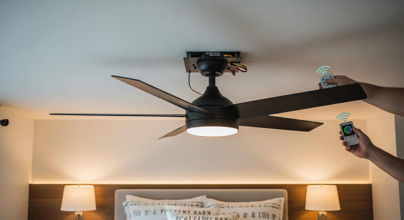On-site ceiling fan installation install detail at a North York property