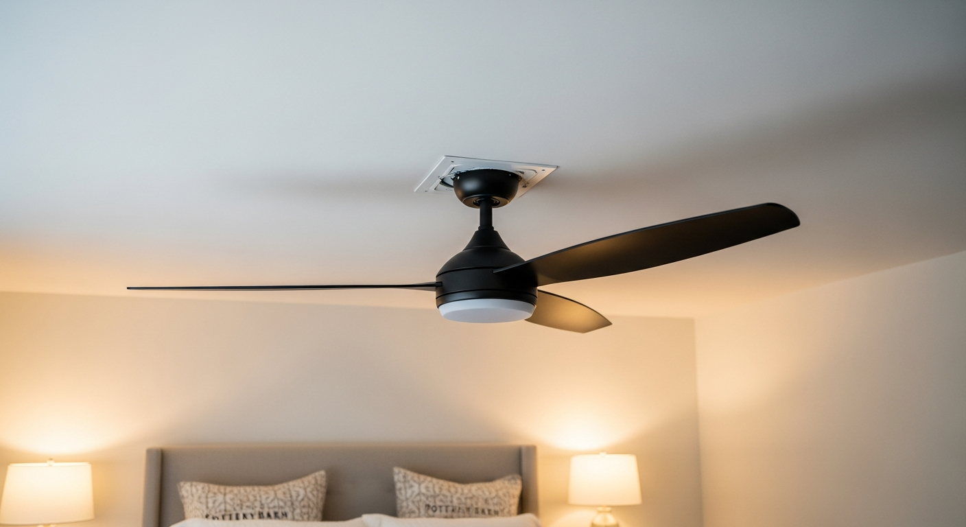 Recent Oakville-area ceiling fan installation project — professional finish detail