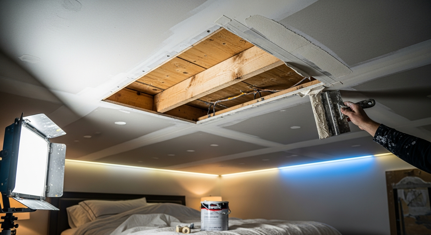 Final result of a ceiling repair project at a Markham residence