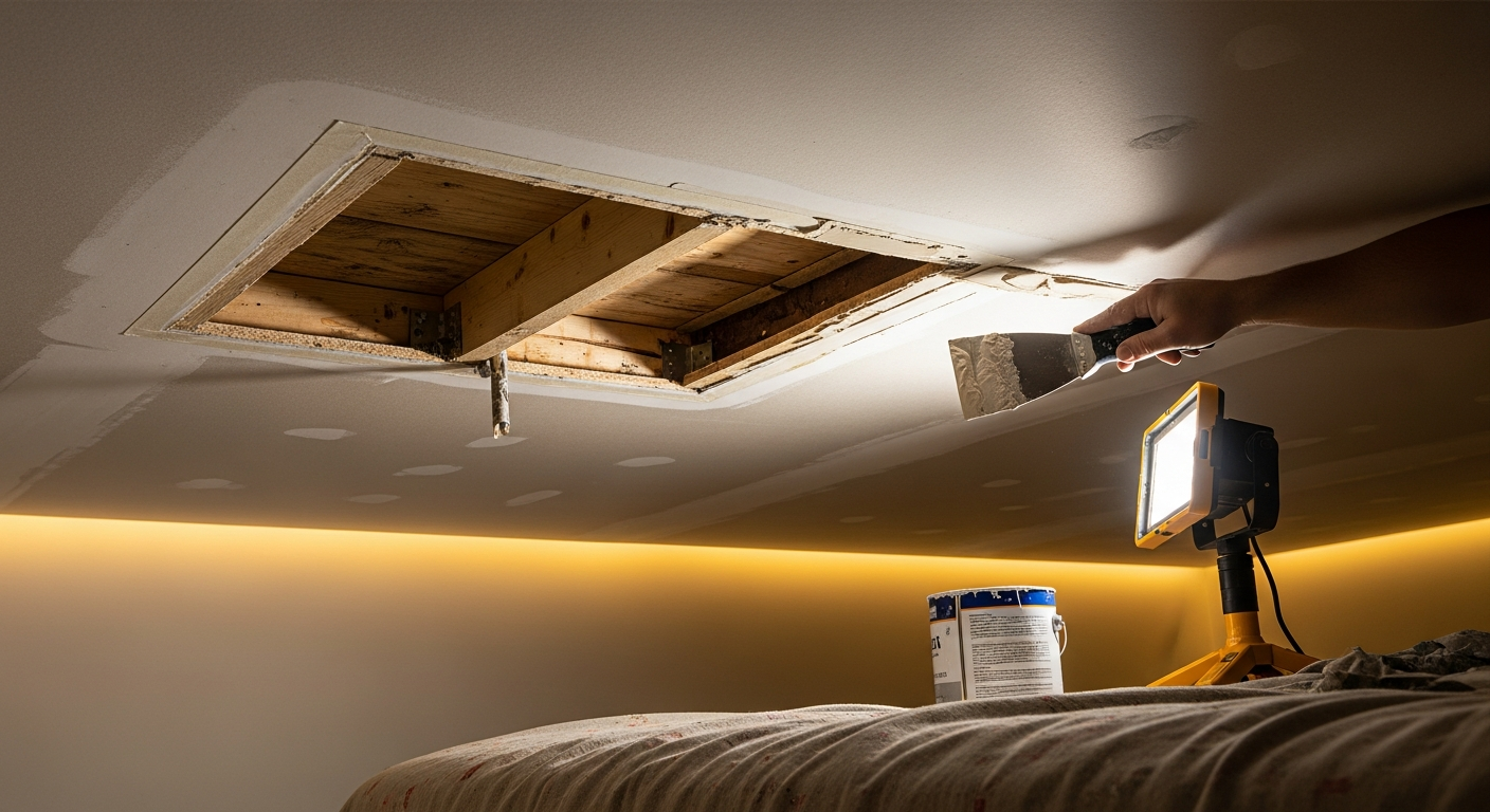 Final result of a ceiling repair project at a Stouffville residence