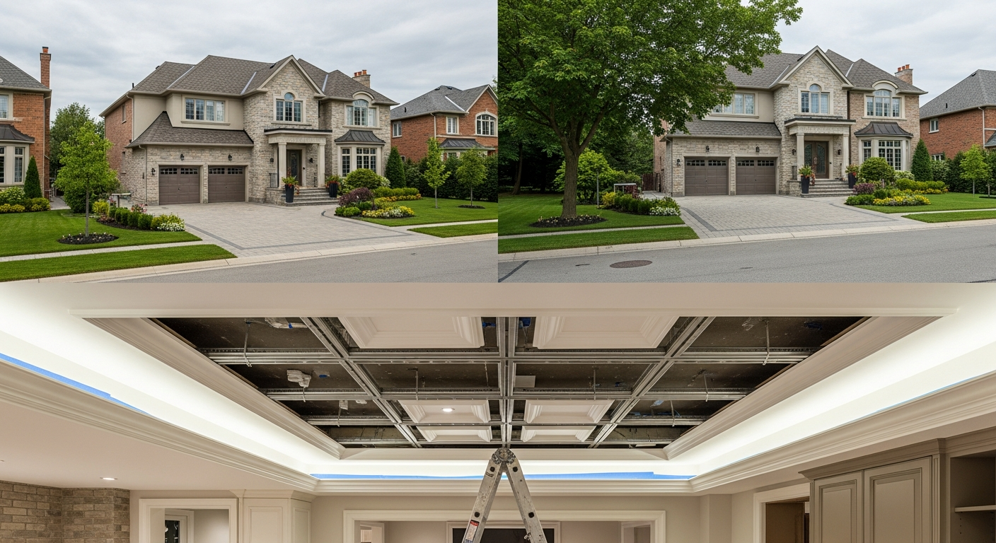 Recently completed ceiling tile installation & repair renovation in a Richmond Hill home