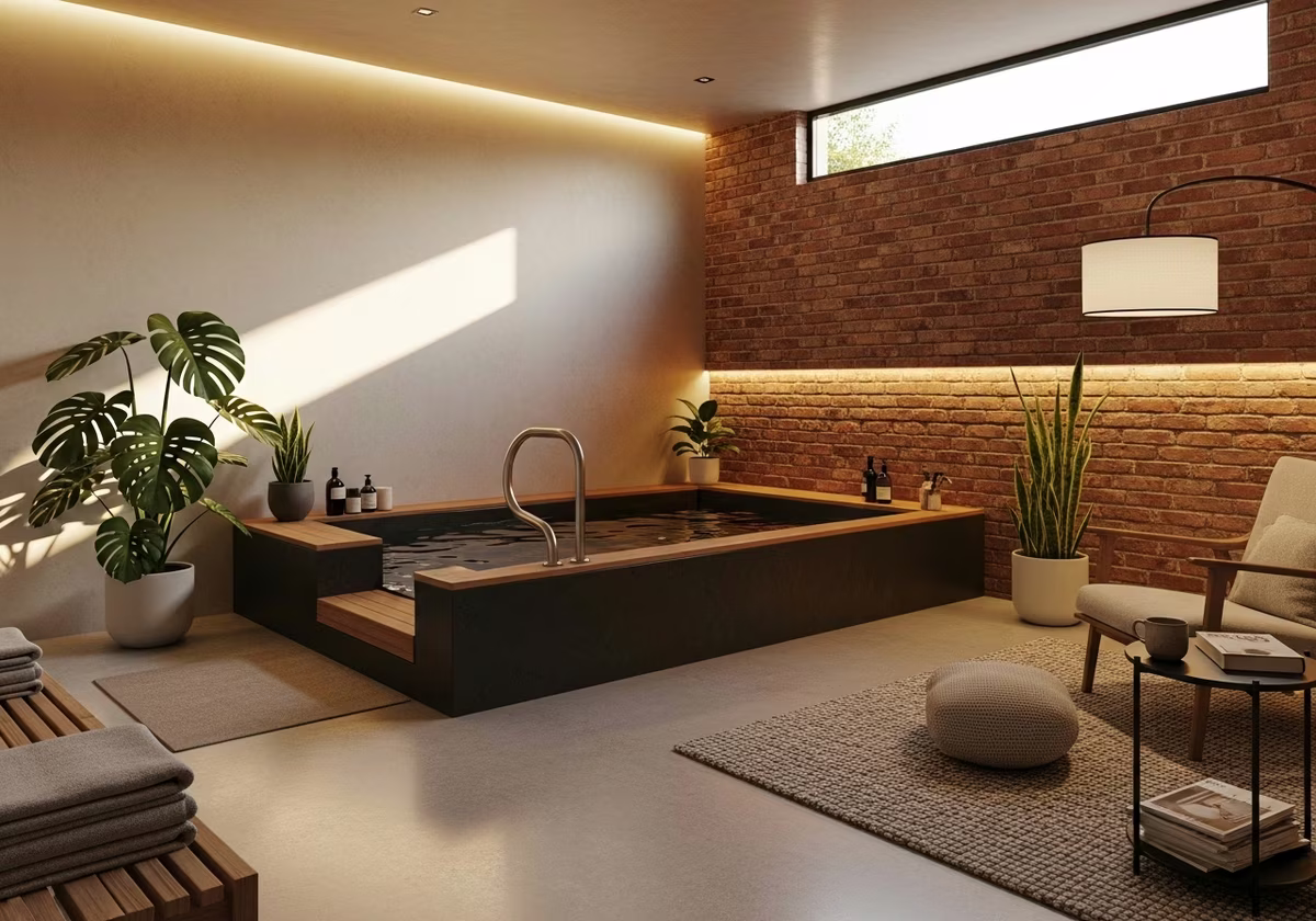 Completed cold plunge installation in Toronto basement wellness
