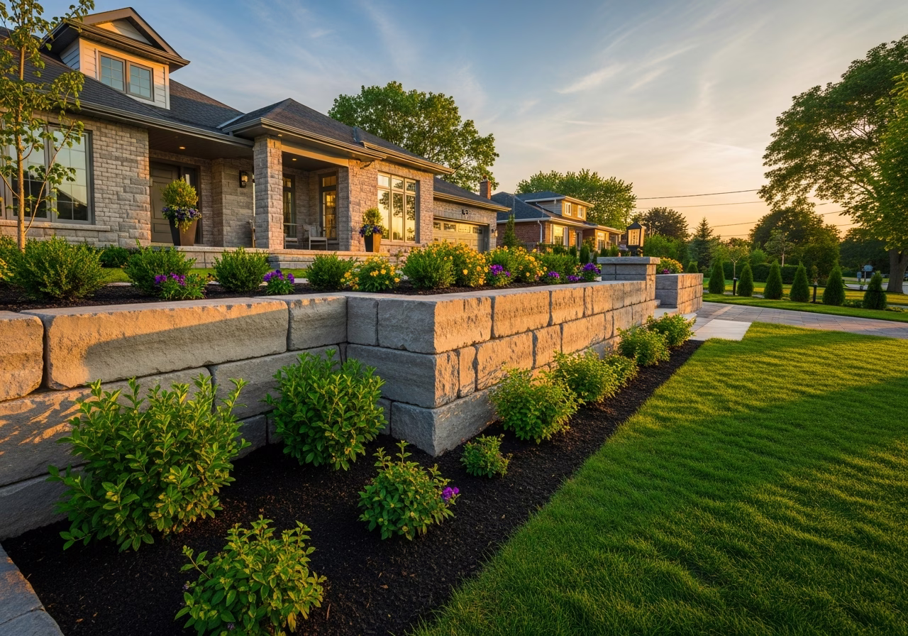 Completed Retaining Wall Installation in Toronto/GTA home