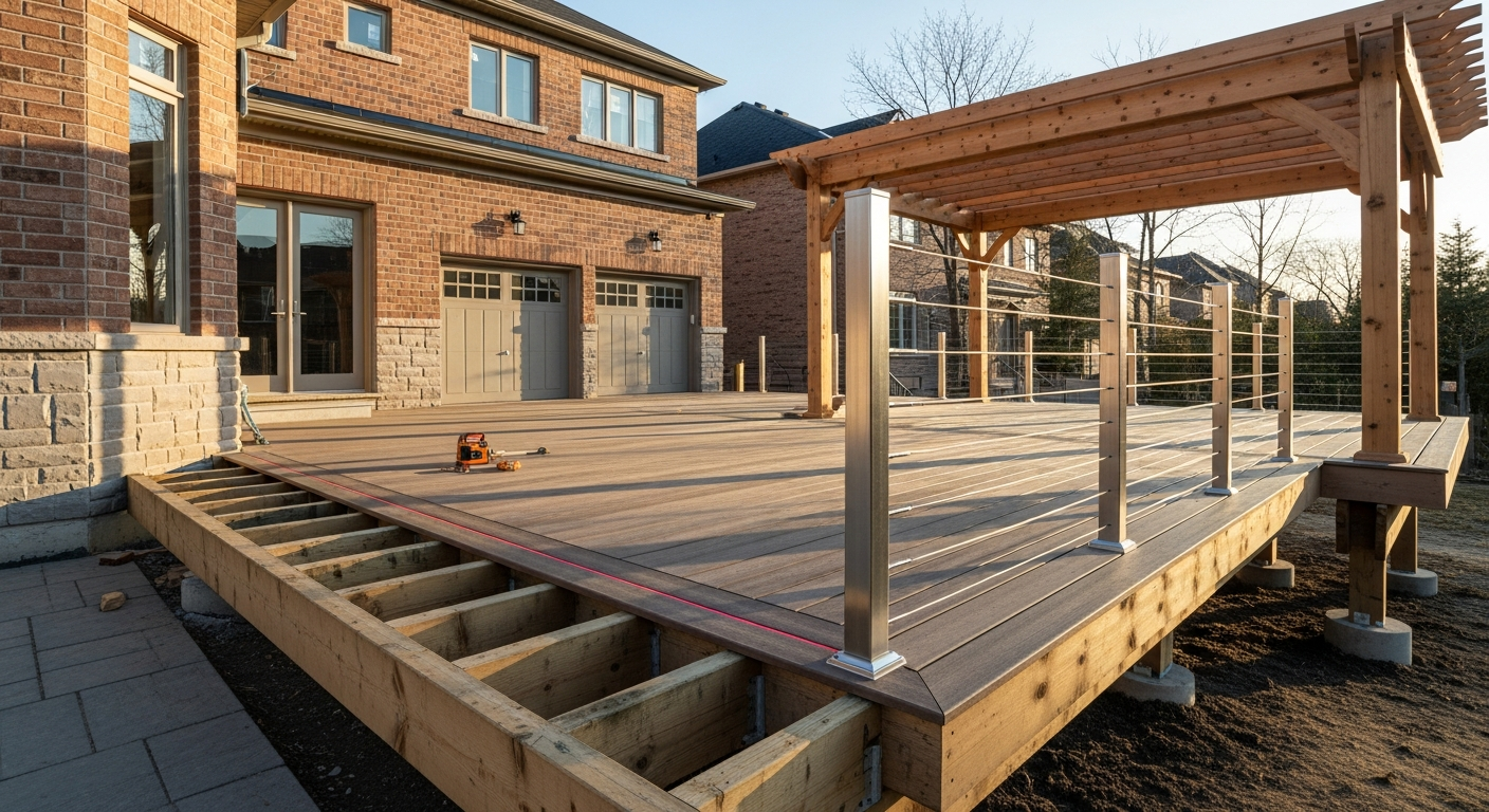 Final result of a deck building & construction project at a Milton residence