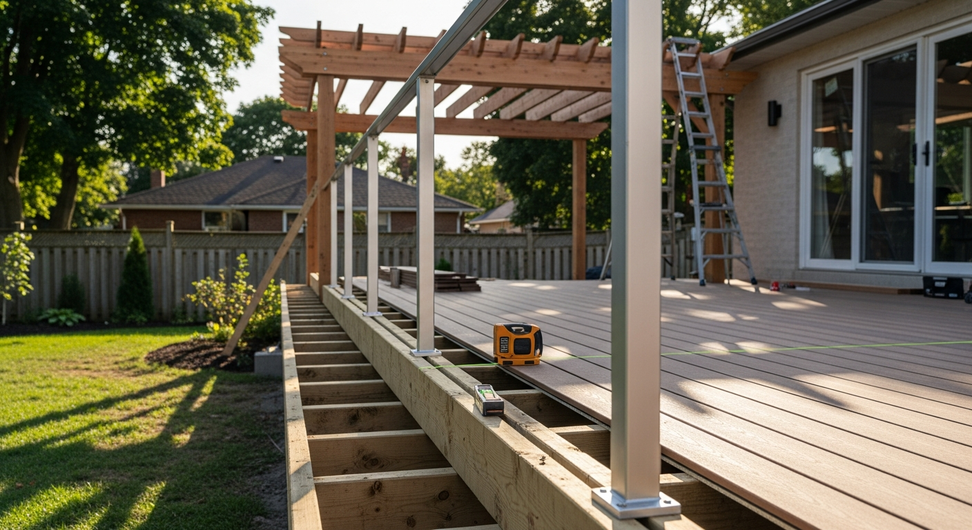 Final result of a deck building & construction project at a Mississauga residence