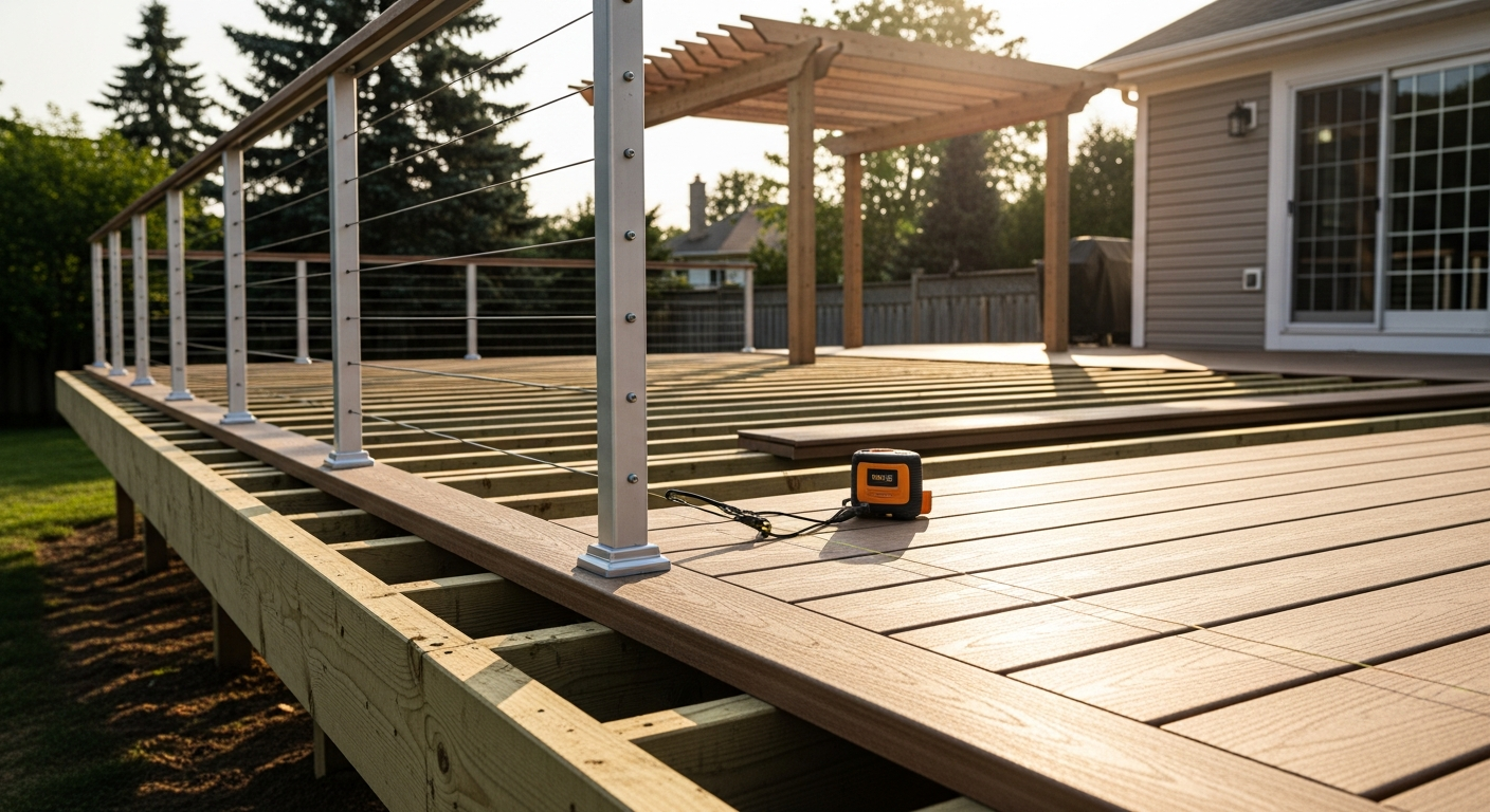 Editorial detail of a Pickering deck building & construction install — visible quality finish