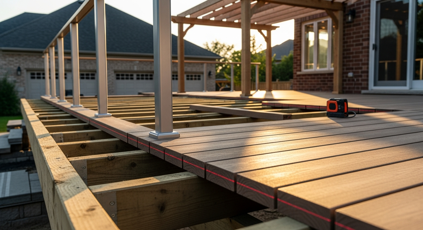 Recently completed deck building & construction renovation in a Whitby home