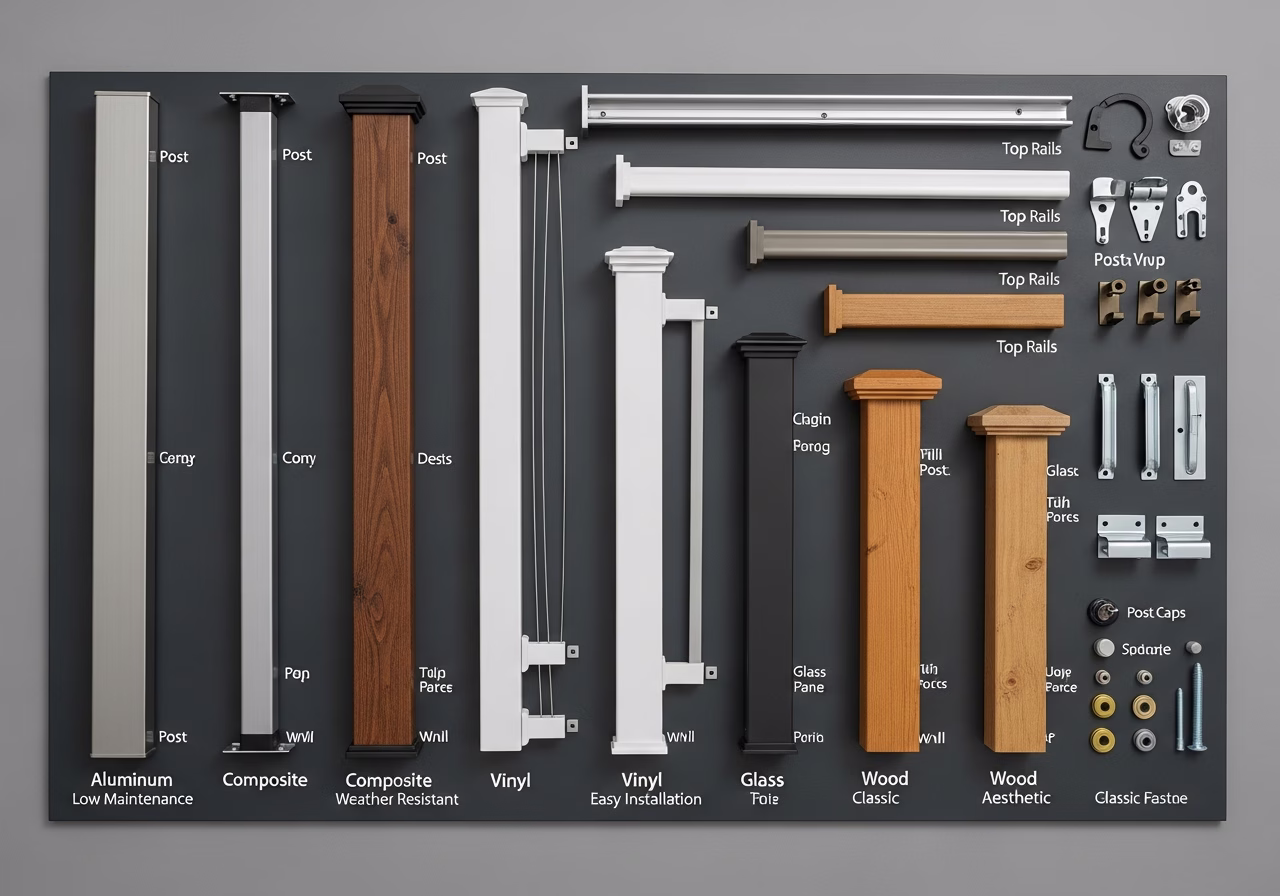 Brand and material comparison for deck railing installation