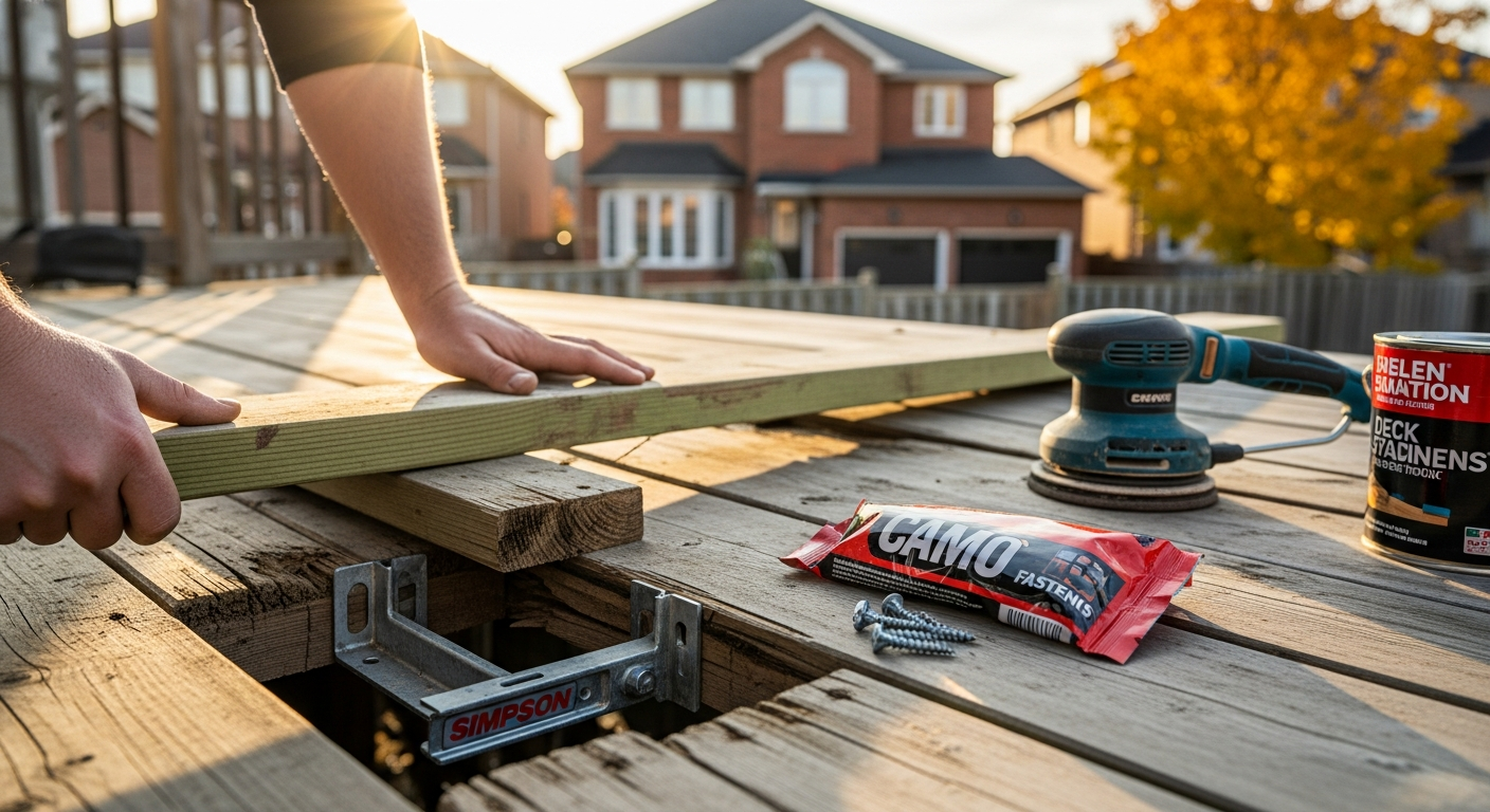 Editorial detail of a Ajax deck repair & restoration install — visible quality finish