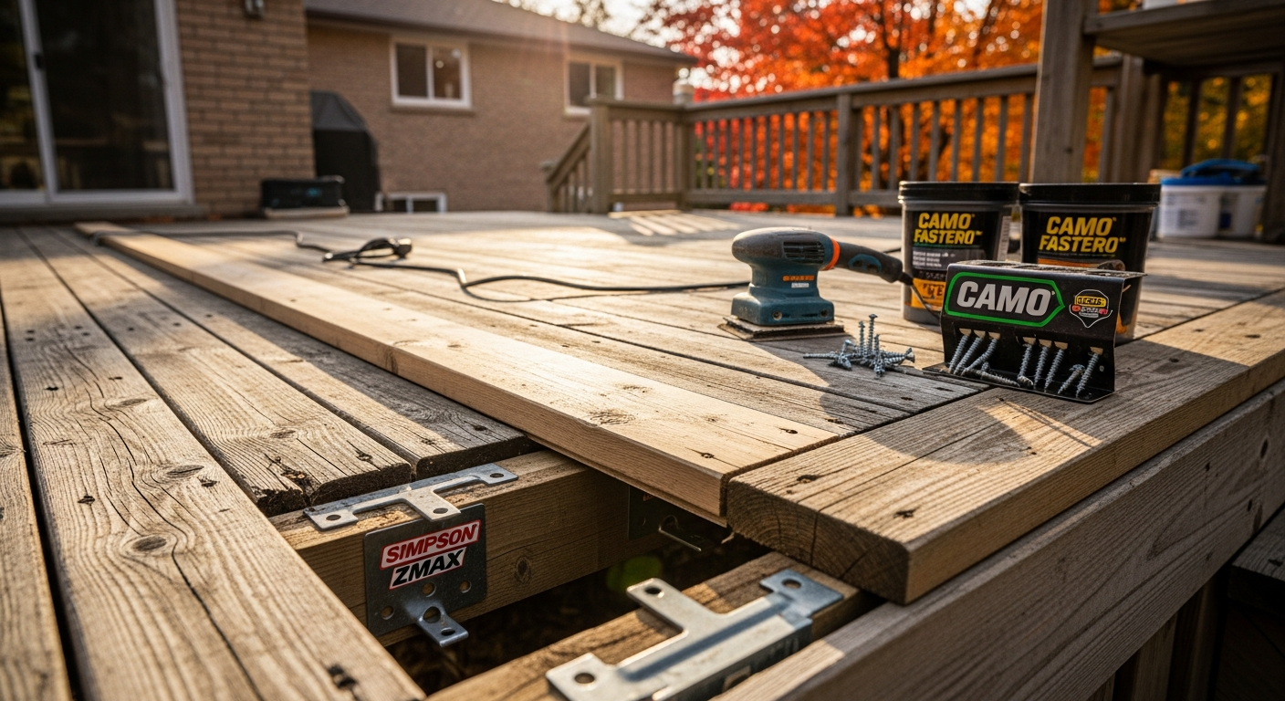 Final result of a deck repair & restoration project at a Oshawa residence