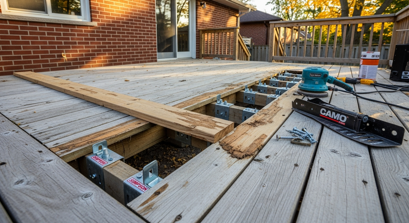 Final result of a deck repair & restoration project at a Scarborough residence