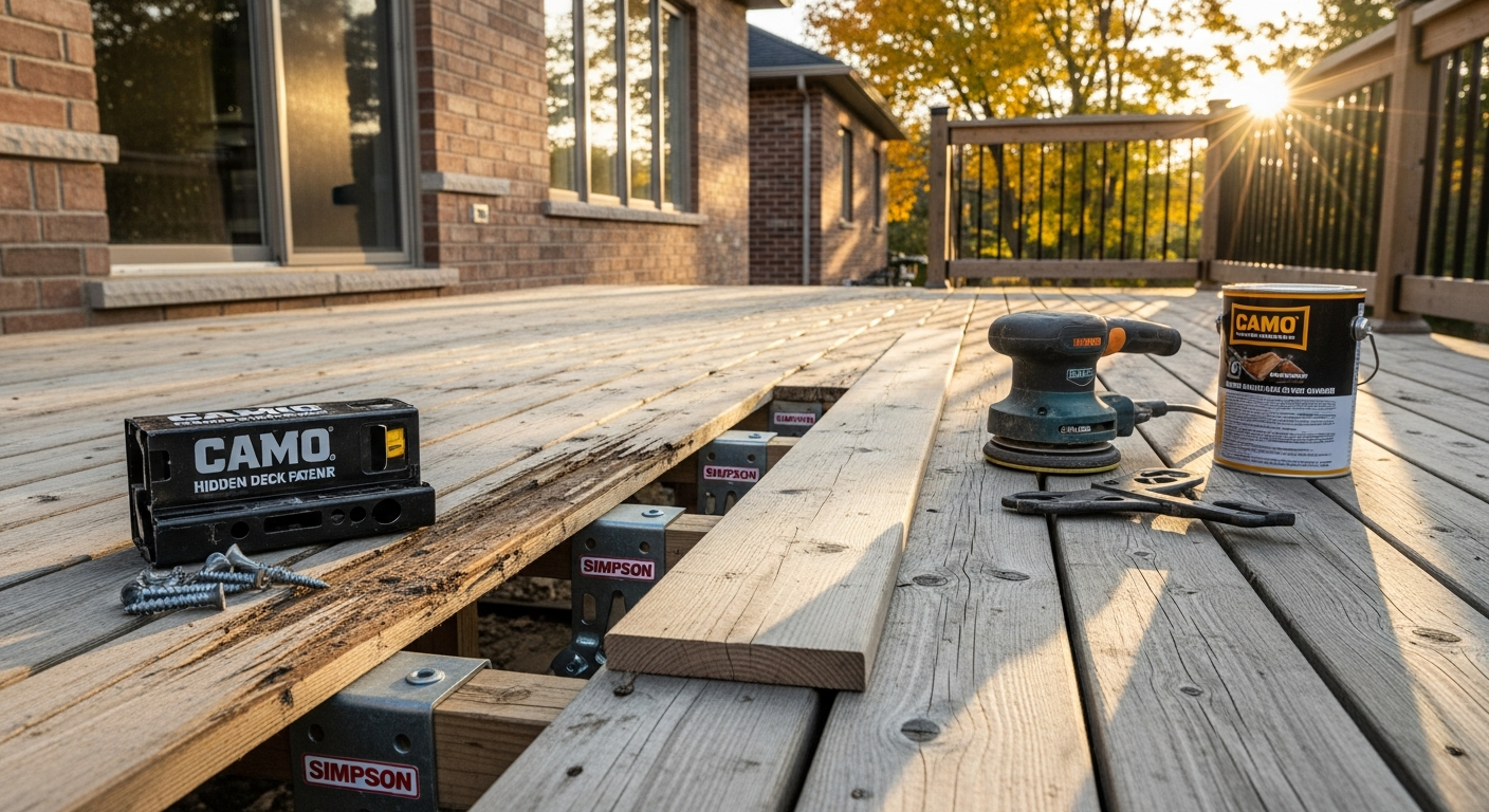 Recent Stouffville-area deck repair & restoration project — professional finish detail