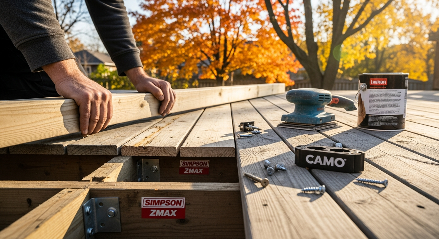 Editorial detail of a Vaughan deck repair & restoration install — visible quality finish