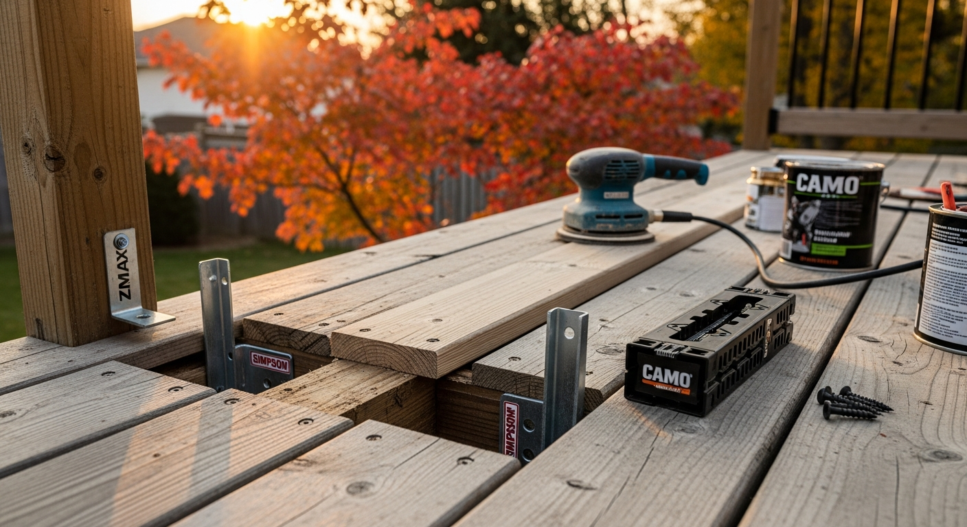 Final result of a deck repair & restoration project at a Whitby residence