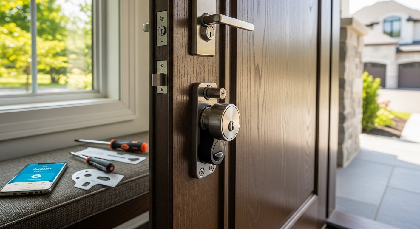 Final result of a door lock installation & upgrade project at a Vaughan residence