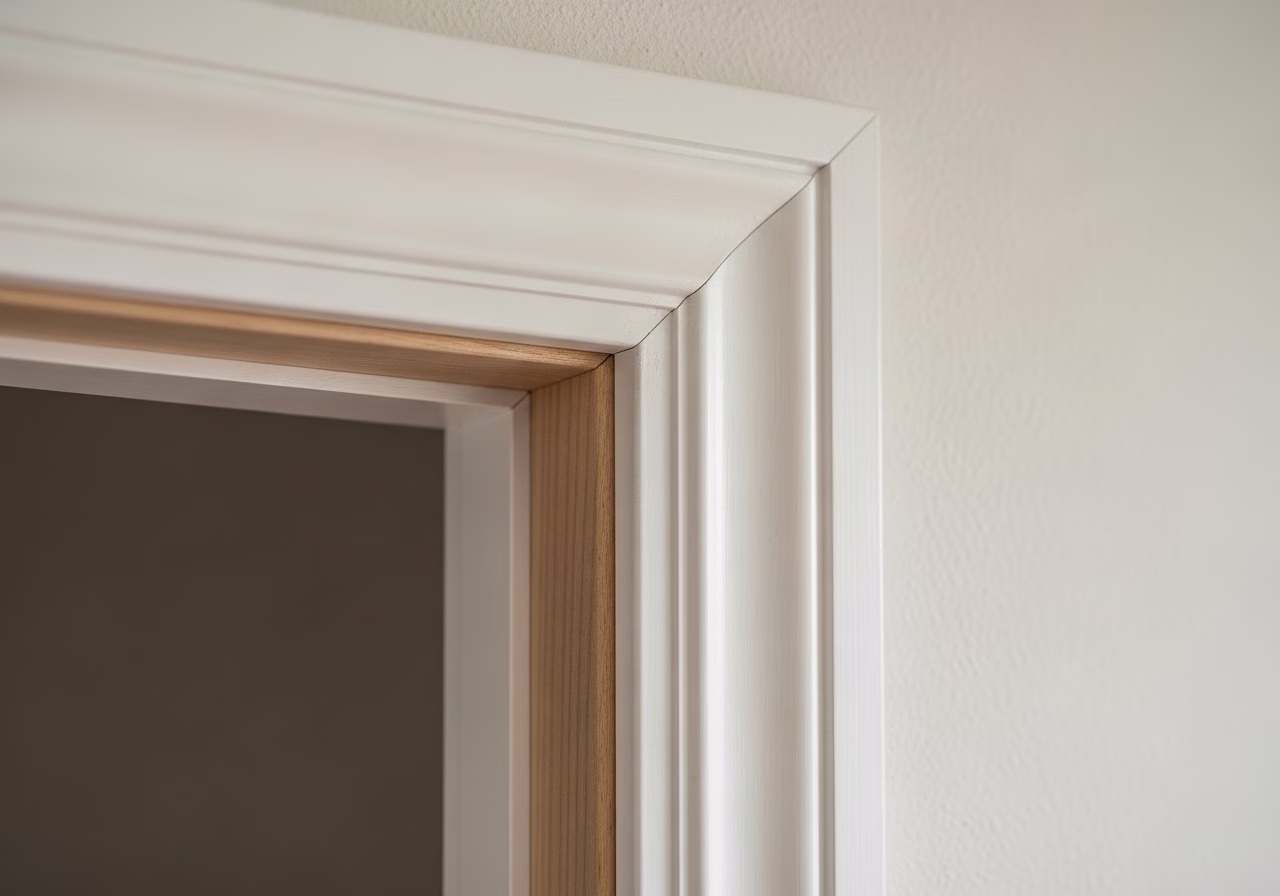 Close-up detail of professionally completed doorway widening for accessibility showing craftsmanship and finish quality
