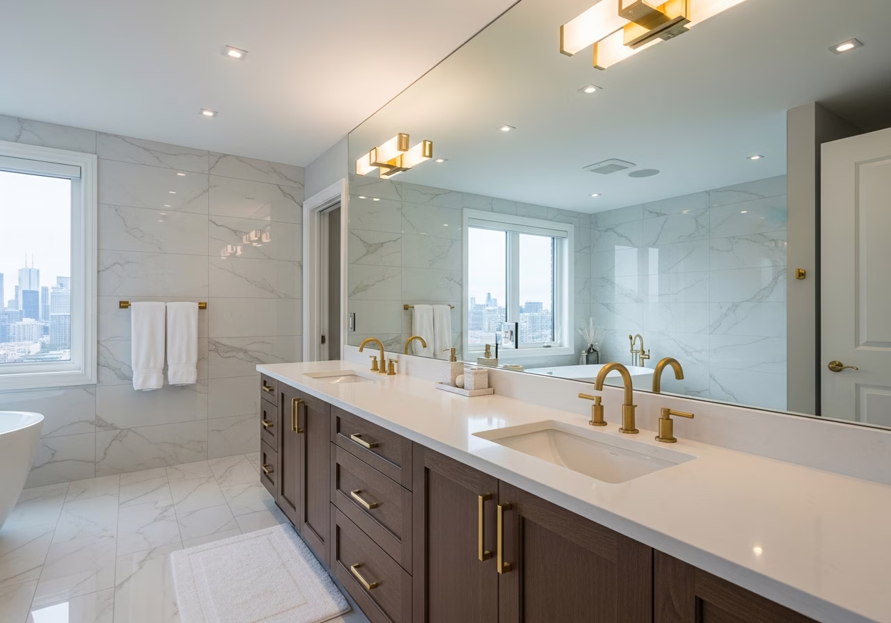 Double Vanity Installation delivered by RenoHouse — Toronto GTA home services