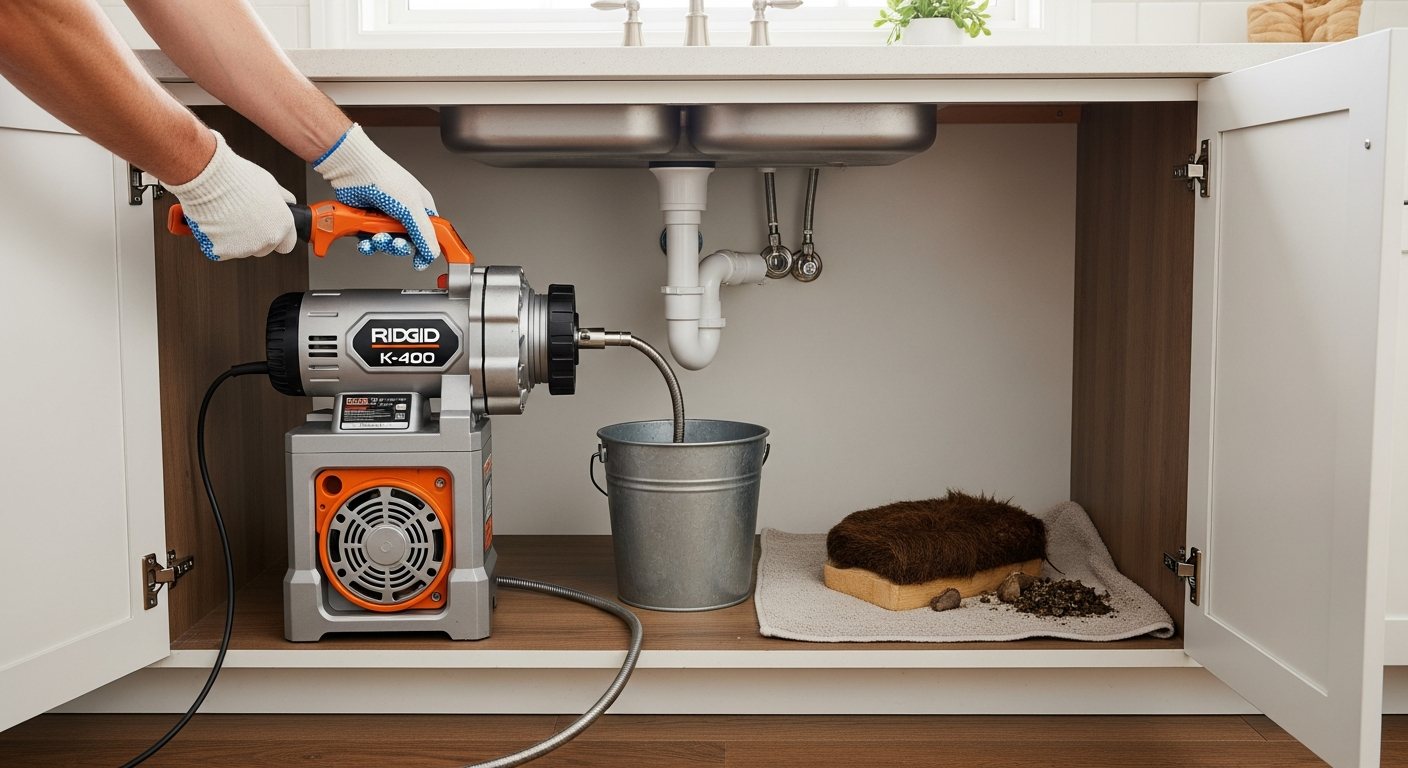 Drain Cleaning Services portfolio close-up from a Oshawa renovation by RenoHouse