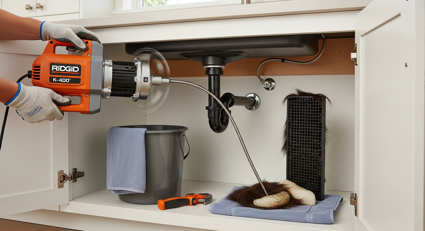 Drain Cleaning Services portfolio close-up from a Toronto renovation by RenoHouse