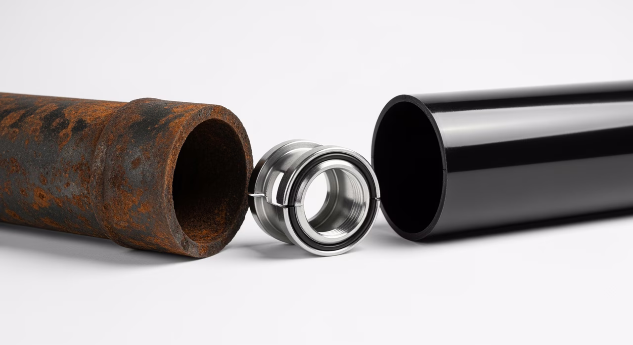Comparison of PVC, ABS, and cured-in-place pipe liner samples for drain replacement
