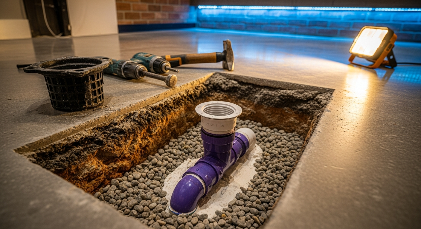 Close-up of professional drain repair work delivered in Clarington