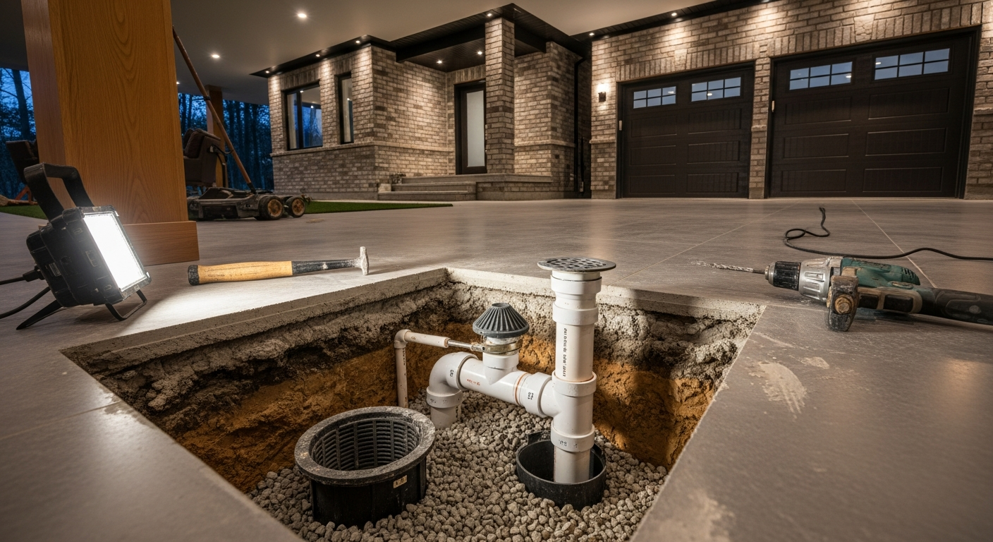 Close-up of professional drain repair work delivered in Milton