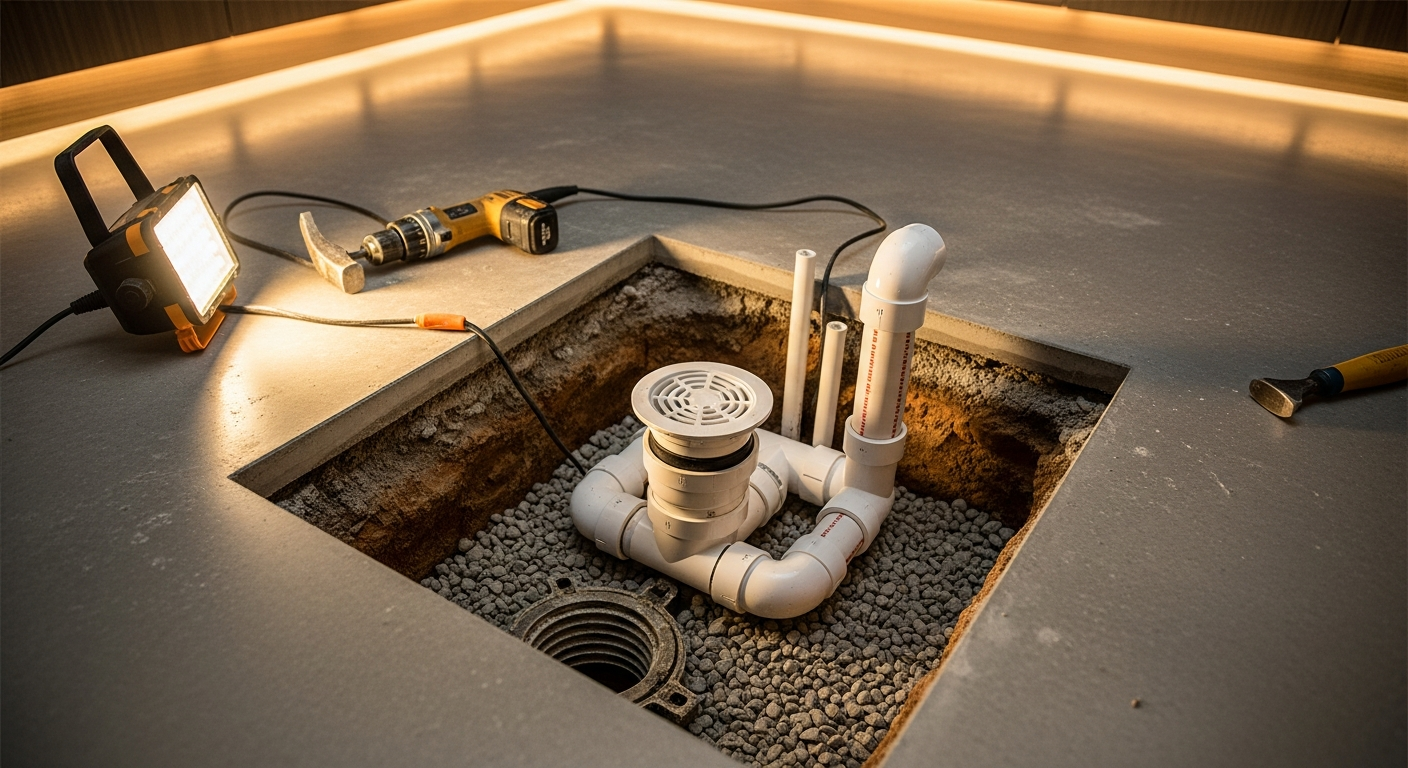 Detail view of a drain repair job finished in Oakville — expert craftsmanship