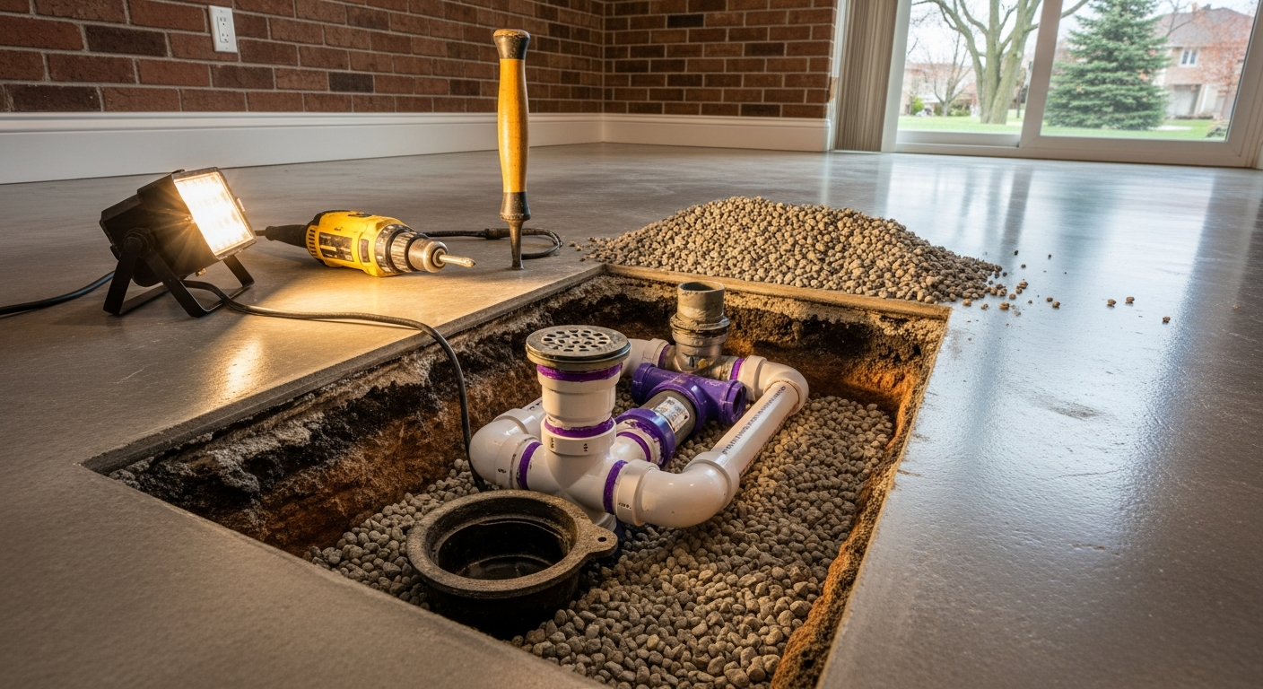 Professional drain repair project completed by RenoHouse in Pickering — quality workmanship guaranteed