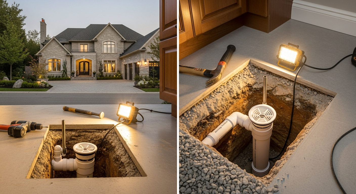 Close-up of professional drain repair work delivered in Richmond Hill