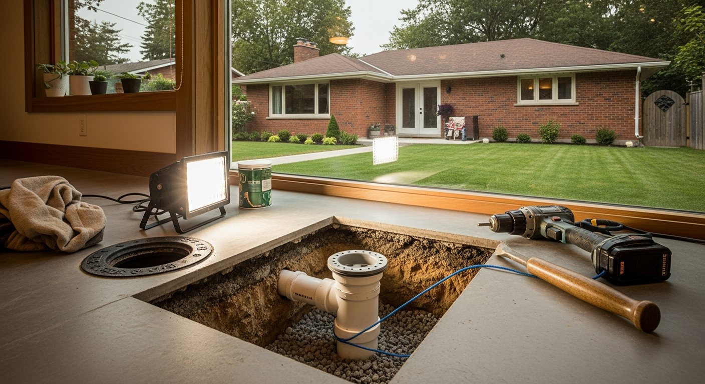Detail view of a drain repair job finished in Scarborough — expert craftsmanship
