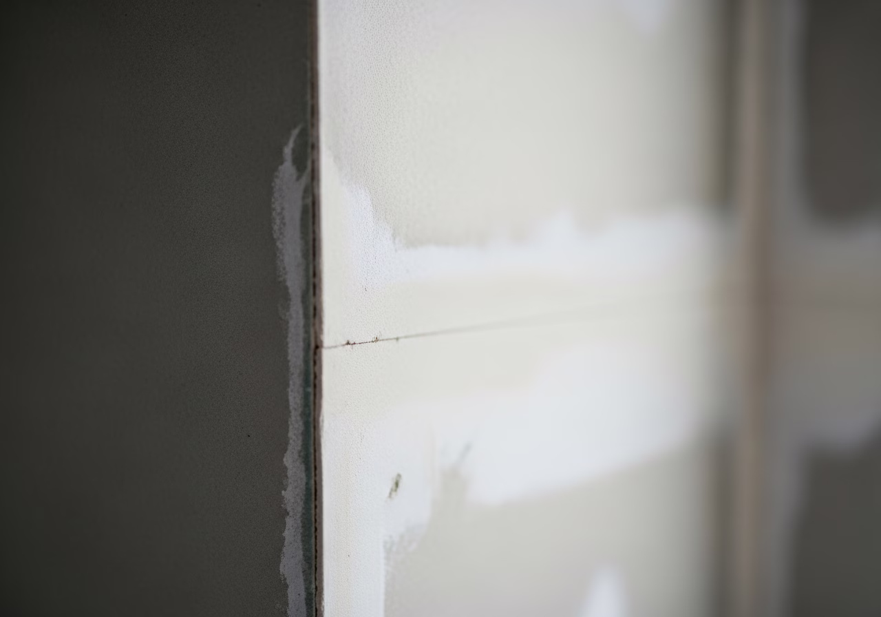 Close-up detail of professionally completed drywall repair roncesvalles showing craftsmanship and finish quality