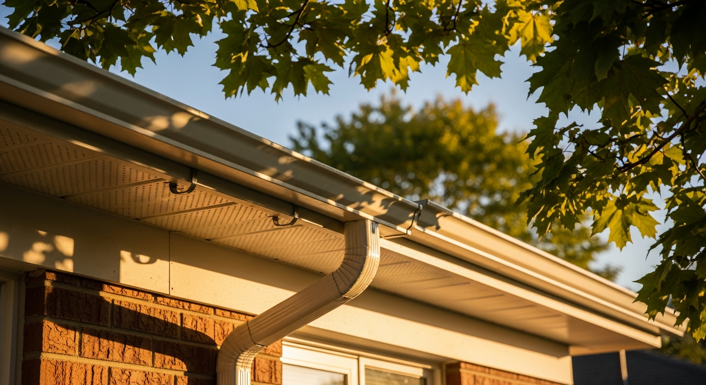 Recent Brampton-area eavestrough repair & installation project — professional finish detail