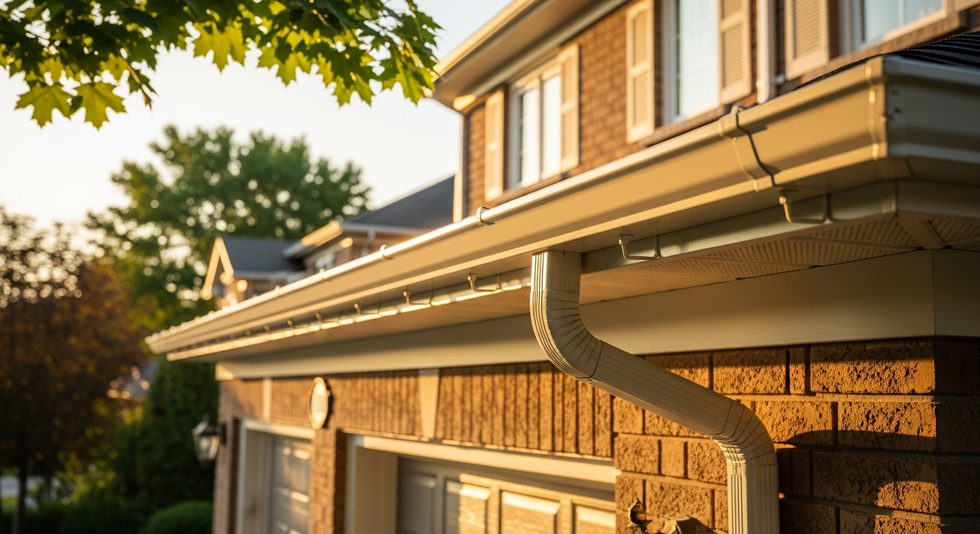 Recent Clarington-area eavestrough repair & installation project — professional finish detail