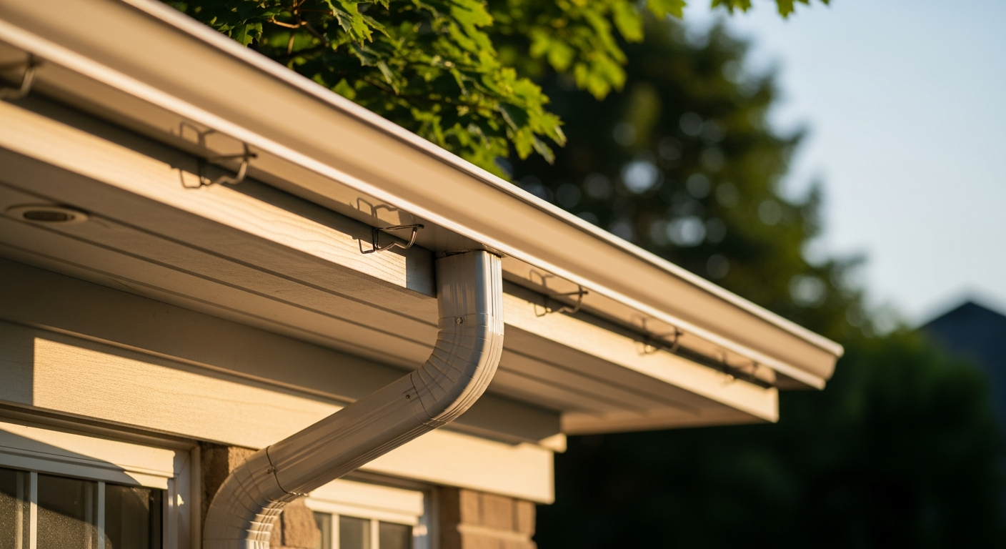 Final result of a eavestrough repair & installation project at a Markham residence