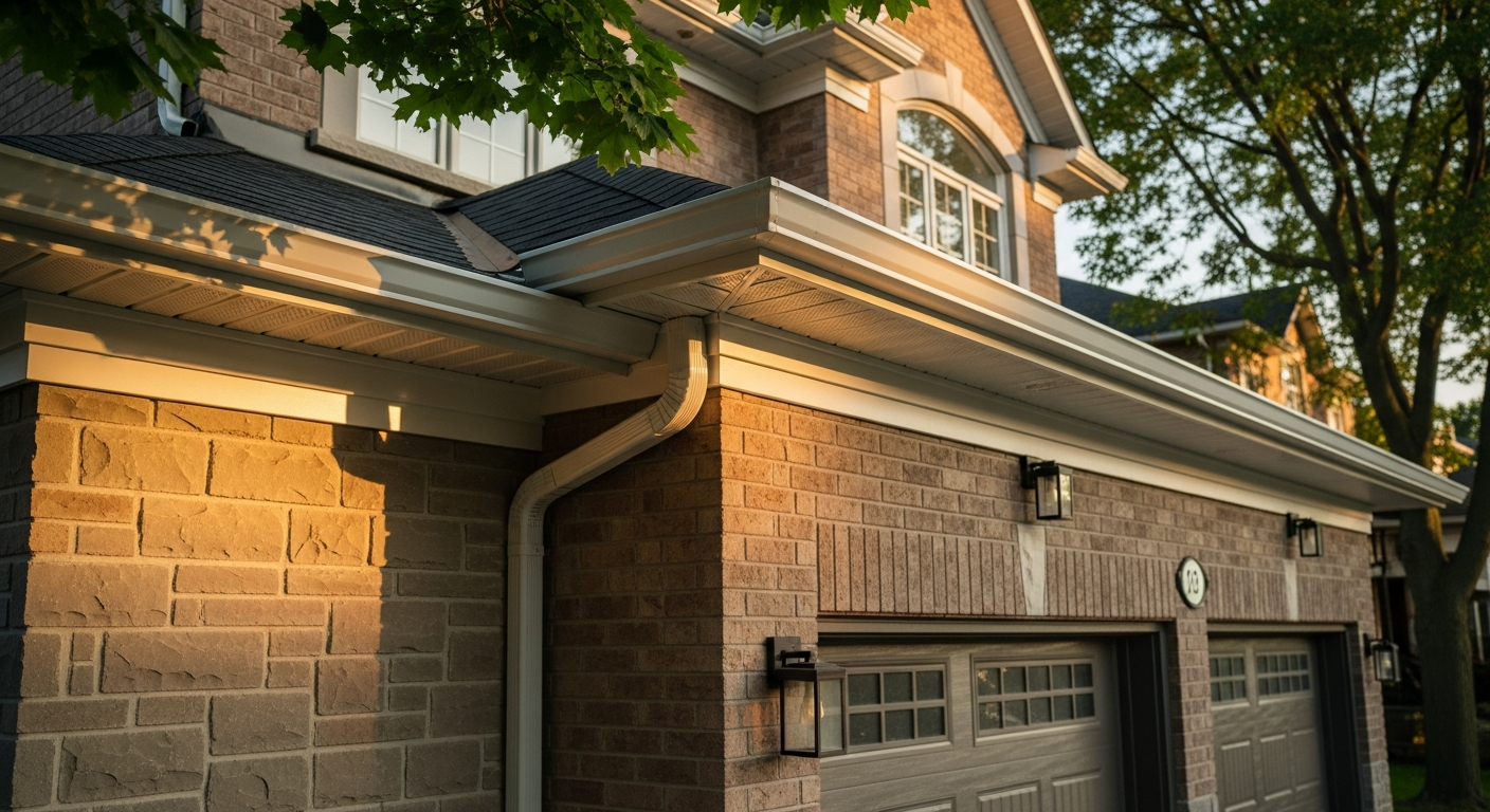 Recently completed eavestrough repair & installation renovation in a Milton home