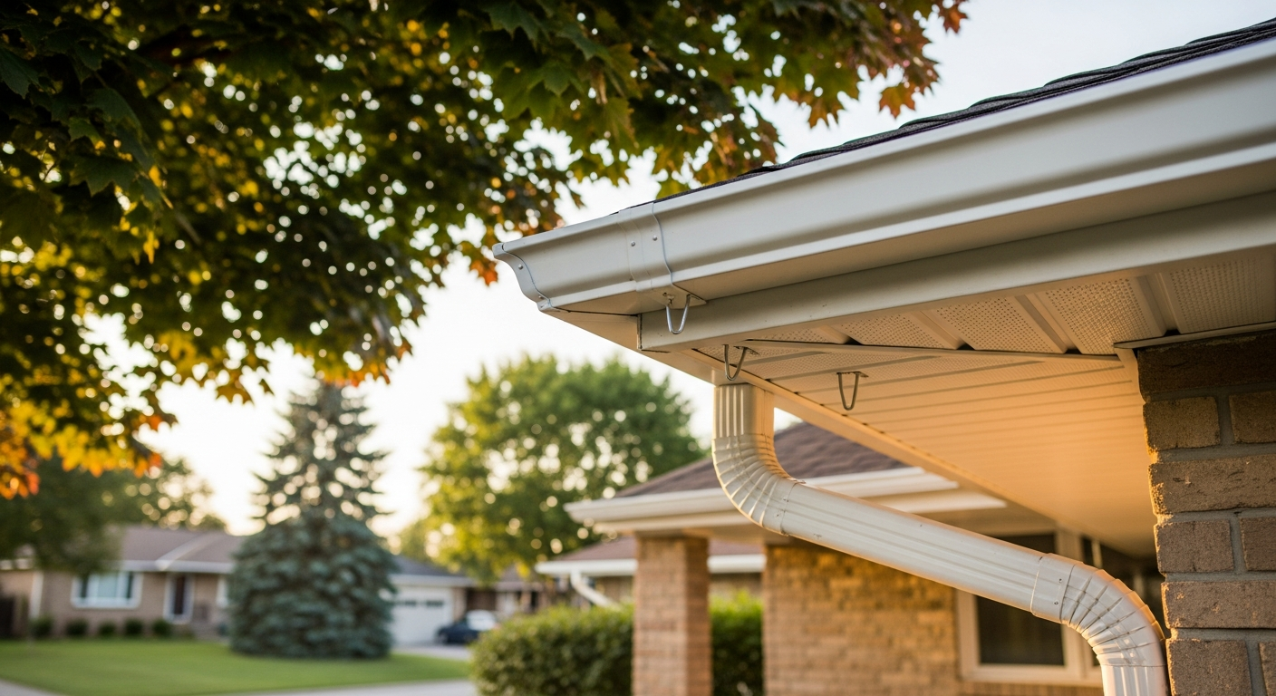 Recent Mississauga-area eavestrough repair & installation project — professional finish detail