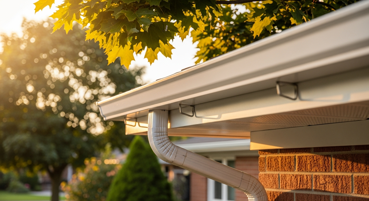 Recent Oshawa-area eavestrough repair & installation project — professional finish detail