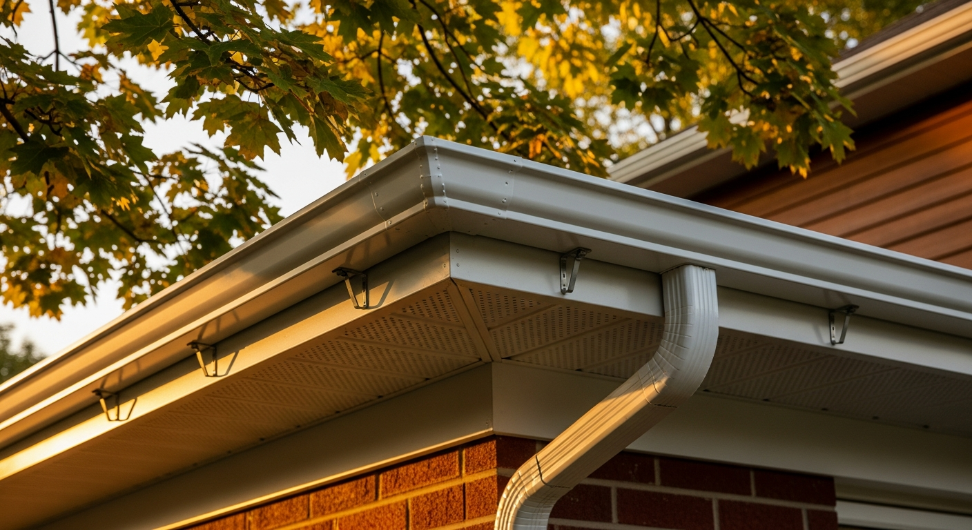 Eavestrough Repair & Installation portfolio close-up from a Scugog renovation by RenoHouse