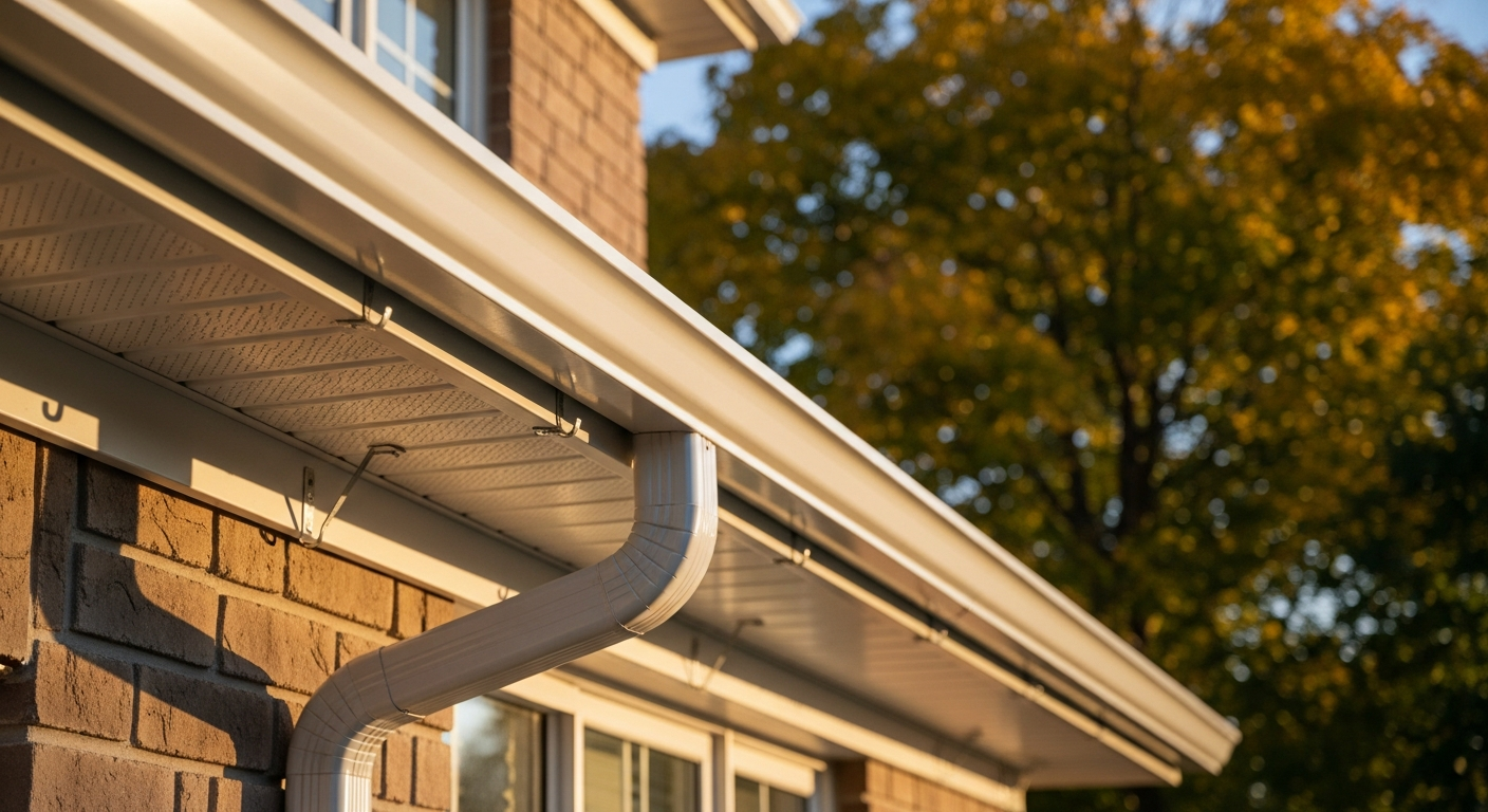 Final result of a eavestrough repair & installation project at a Stouffville residence
