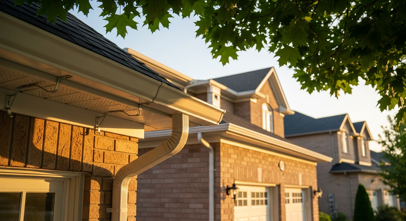 Final result of a eavestrough repair & installation project at a Whitby residence