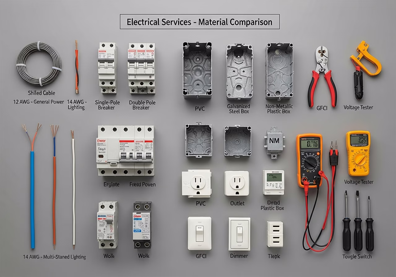 Brand and material comparison for electrical services in Markham