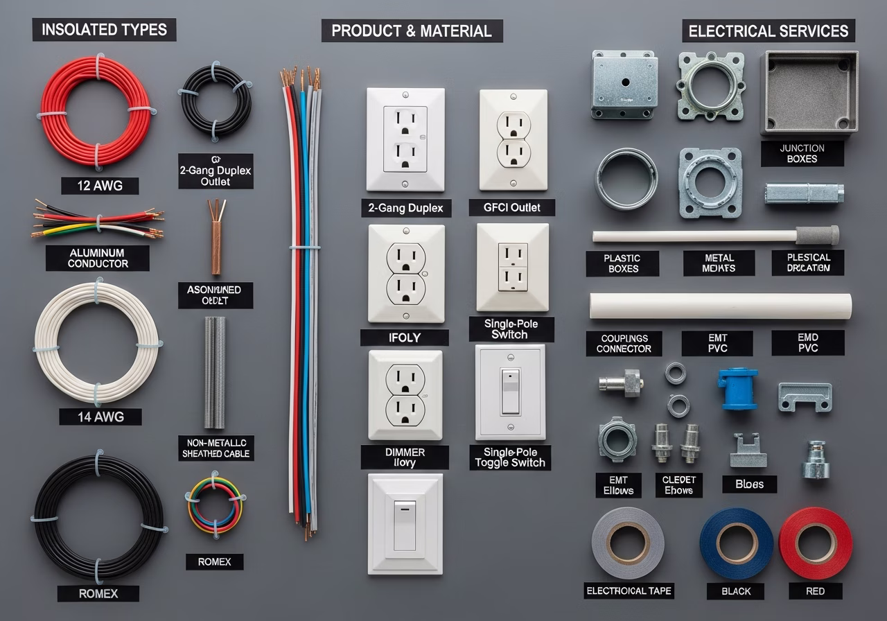 Brand and material comparison for electrical services in Mississauga